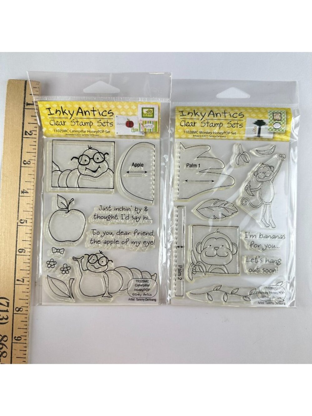 Inky Antics Clear Stamp Sets - Caterpillar HoneyPOP & Monkey HoneyPOP